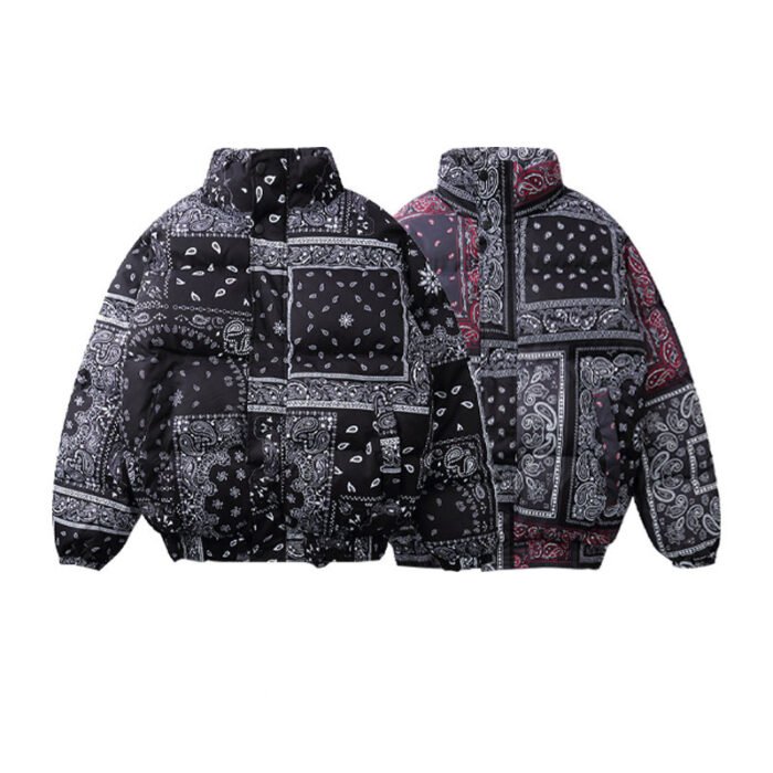 Retro Cashew Flower Full Print Padded Coat - Image 3