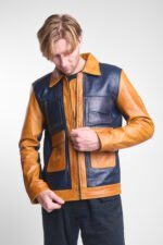 The Wild Scotsman Gold Rush High End Premium Trio Tune Cowhide Leather Jacket - Image 3