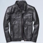 Lapel Motorcycle Leather Men’s Casual Retro Leather Jacket Coat - Image 2