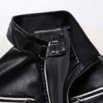 Locomotive PU Leather Autumn Thin Trendy Brand Jacket Vegan Leather - Image 2
