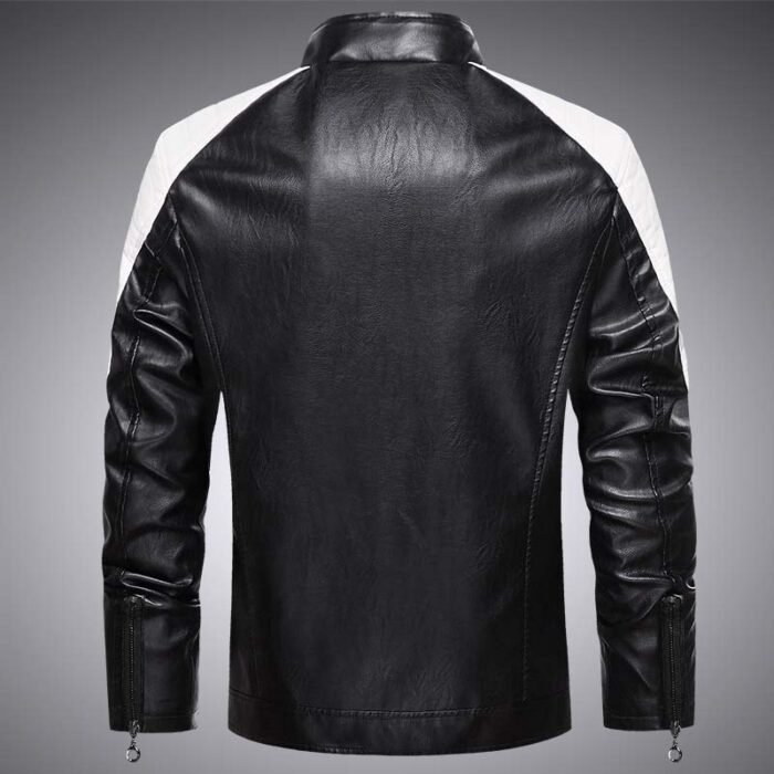 Locomotive PU Leather Autumn Thin Trendy Brand Jacket Vegan Leather - Image 3
