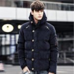 Autumn and winter men’s hooded padded corduroy down cotton men’s casual wild trend coat - Image 3