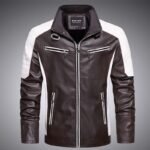 Locomotive PU Leather Autumn Thin Trendy Brand Jacket Vegan Leather - Image 4