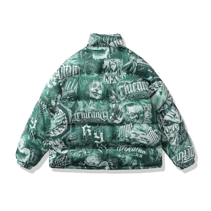 Stand Collar Jacket High Street Couple Casual Cotton Padded Clothes - Image 4