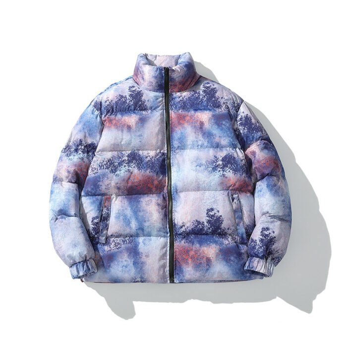 Ins European and American graffiti printed cotton coat - Image 2