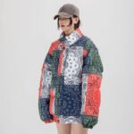 Printed Stand Collar Cotton Coat High Fashion Walk - Image 2