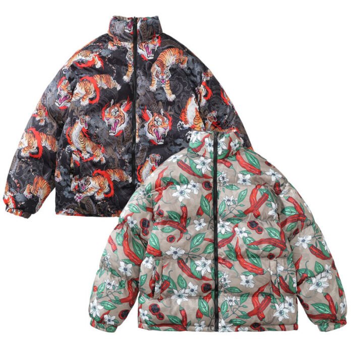 Hip Hop Stand Collar Cotton Coat - Image 4