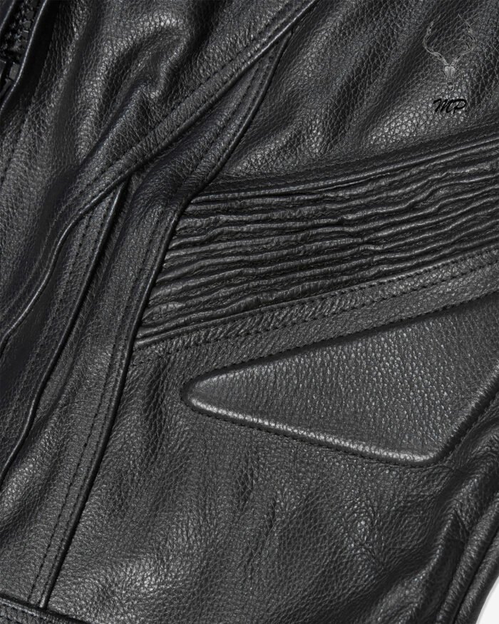 Dark Glasgow Rider Motorbike Full Grain Cowhide Leather CE Approved Guards - Image 5