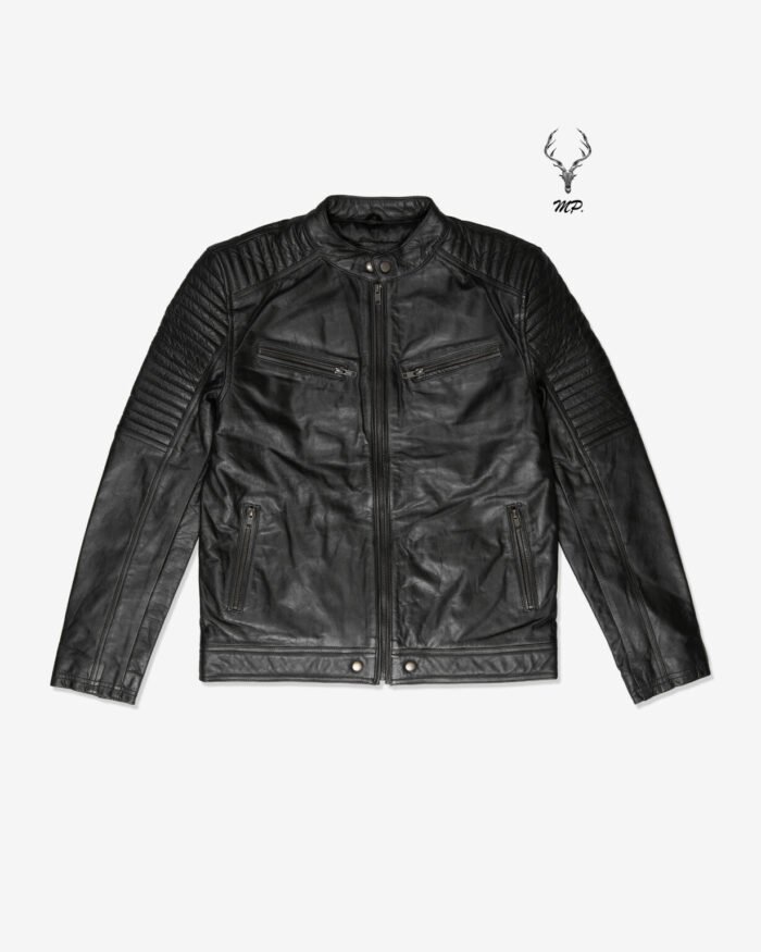Liverpool stunt black full grain cowhide Leather jacket motorbike fashion jacket - Image 2