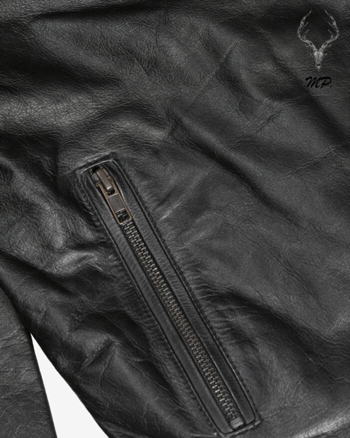 Liverpool stunt black full grain cowhide Leather jacket motorbike fashion jacket - Image 5