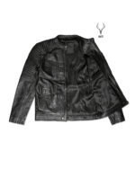 Liverpool stunt black full grain cowhide Leather jacket motorbike fashion jacket - Image 6