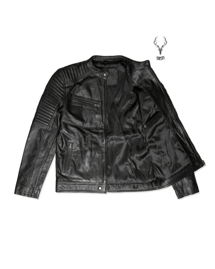 Liverpool stunt black full grain cowhide Leather jacket motorbike fashion jacket - Image 6