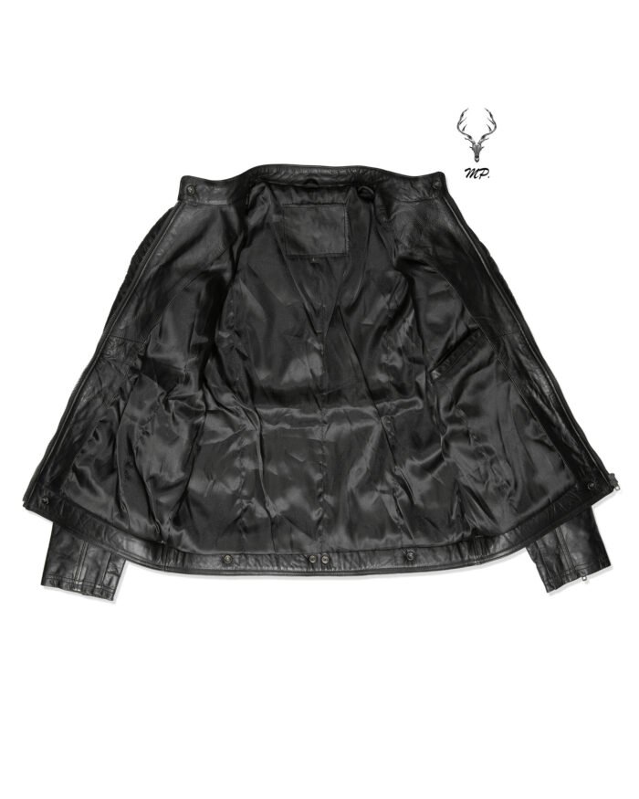 Liverpool stunt black full grain cowhide Leather jacket motorbike fashion jacket - Image 9