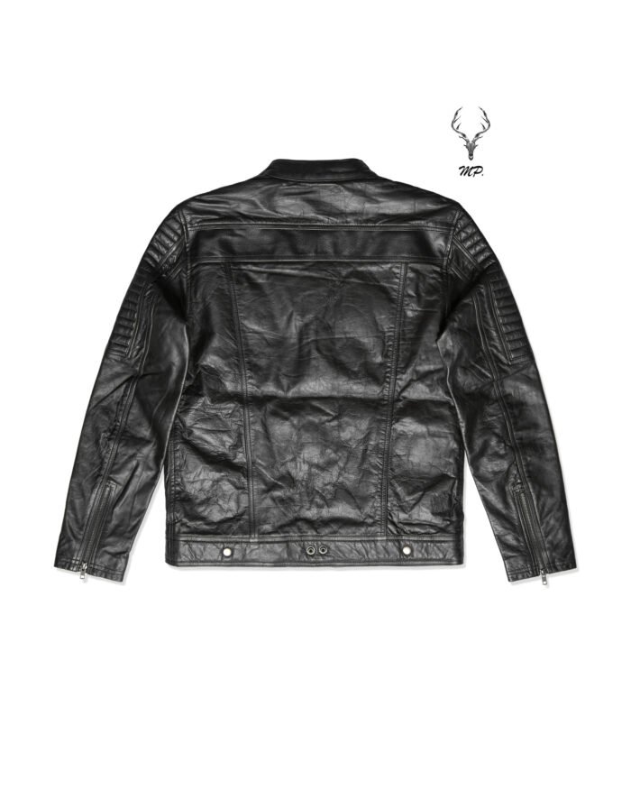 Liverpool stunt black full grain cowhide Leather jacket motorbike fashion jacket - Image 10