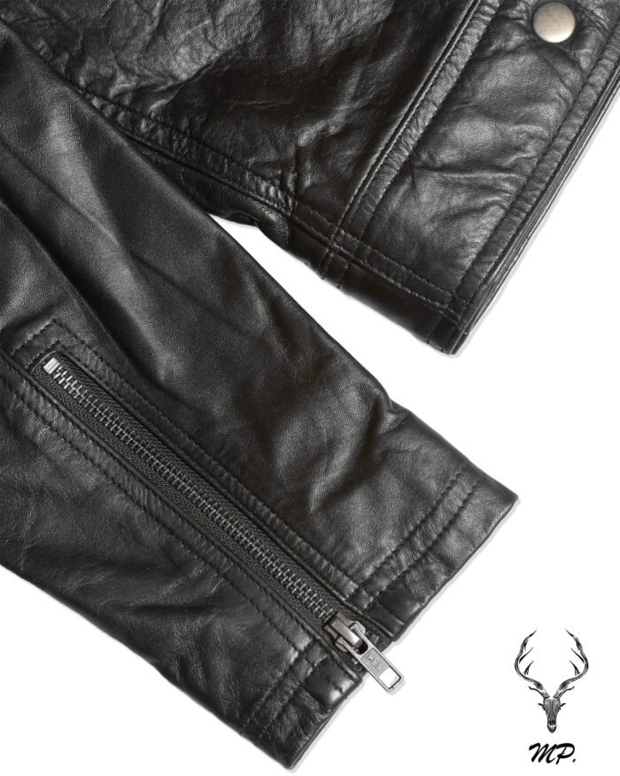 Liverpool stunt black full grain cowhide Leather jacket motorbike fashion jacket - Image 11