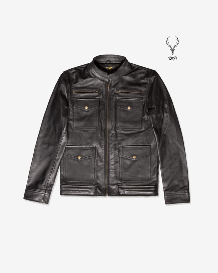 MP Oslo Adventa Black Bomber Inspired Master Piece Full Grain Cowhide - Image 2