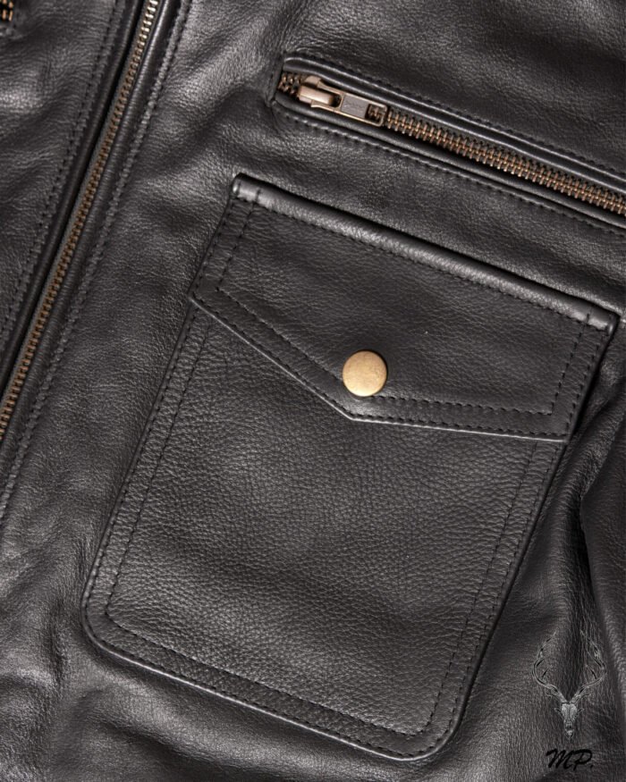 MP Oslo Adventa Black Bomber Inspired Master Piece Full Grain Cowhide - Image 18