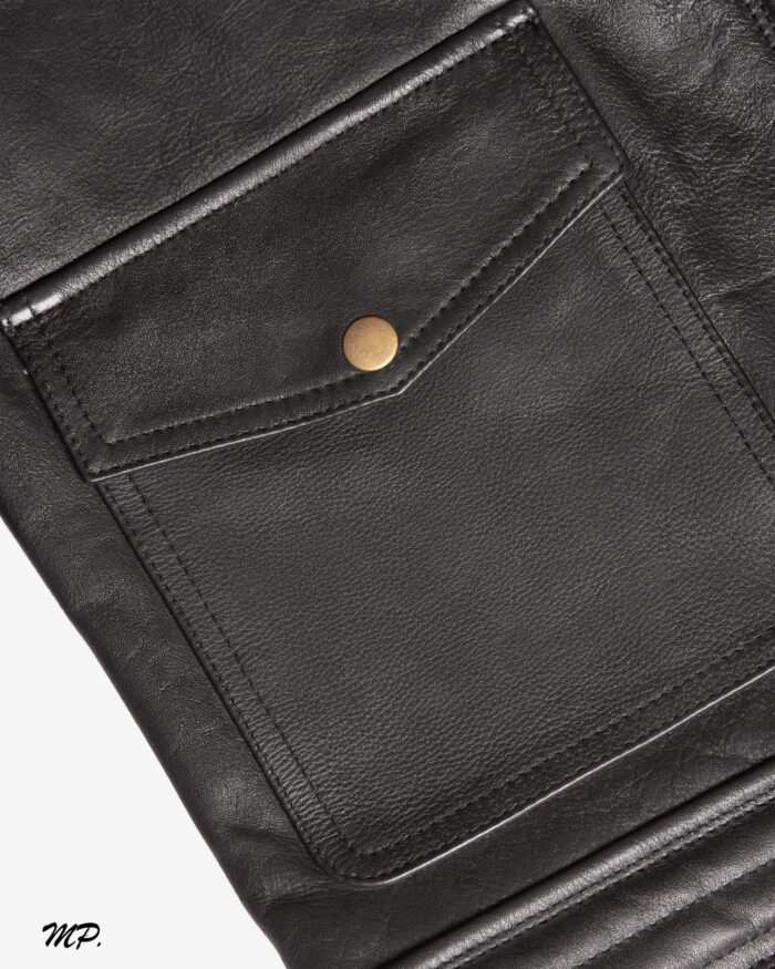 MP Oslo Adventa Black Bomber Inspired Master Piece Full Grain Cowhide - Image 17