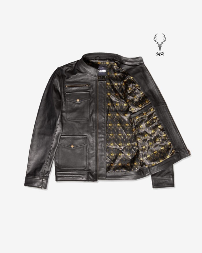MP Oslo Adventa Black Bomber Inspired Master Piece Full Grain Cowhide - Image 15