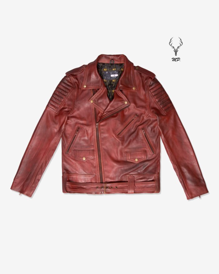 Urban Roar Premium Double Waxed Full Grain Dark Brown Leather Motorbike Jacket Fashion Jacket - Image 14