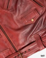 Urban Roar Premium Double Waxed Full Grain Dark Brown Leather Motorbike Jacket Fashion Jacket - Image 12