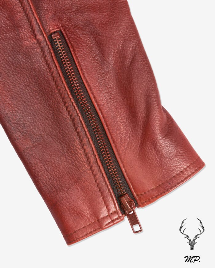 Urban Roar Premium Double Waxed Full Grain Dark Brown Leather Motorbike Jacket Fashion Jacket - Image 7