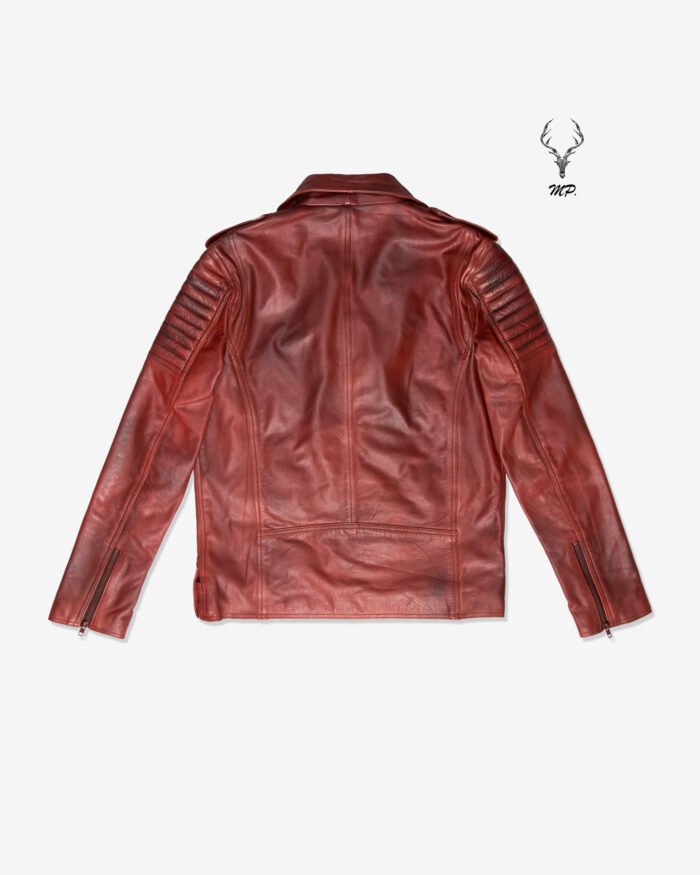 Urban Roar Premium Double Waxed Full Grain Dark Brown Leather Motorbike Jacket Fashion Jacket - Image 6