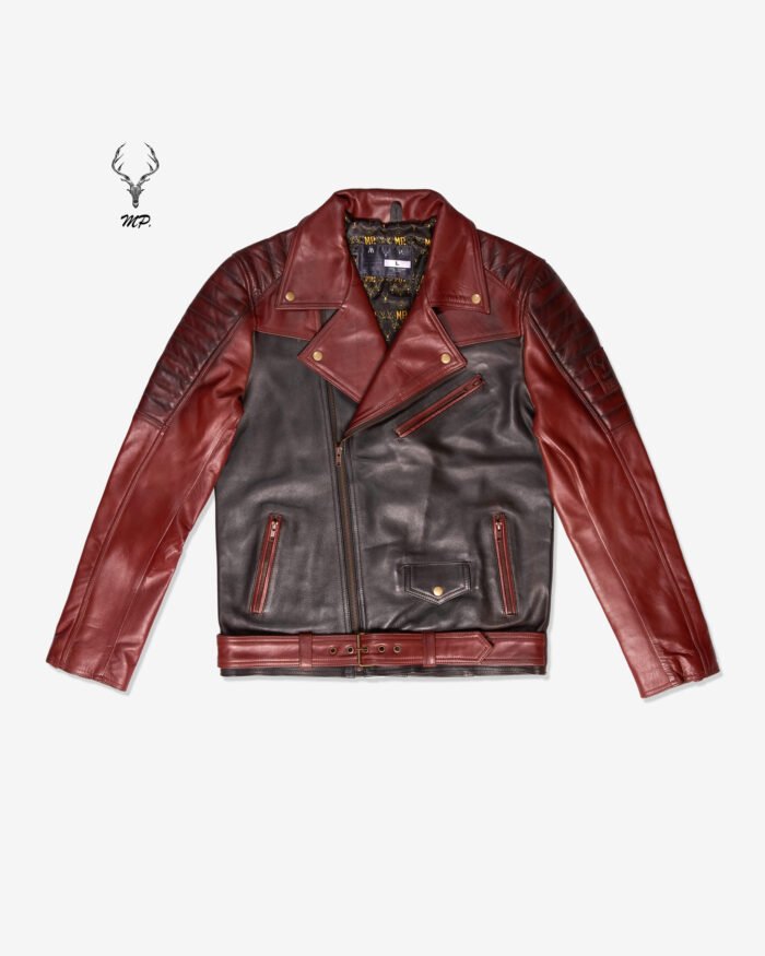 Ashen Alder Rebel Premium Two Tune Full Grain Leather Motorbike Jacket Custom Only - Image 3