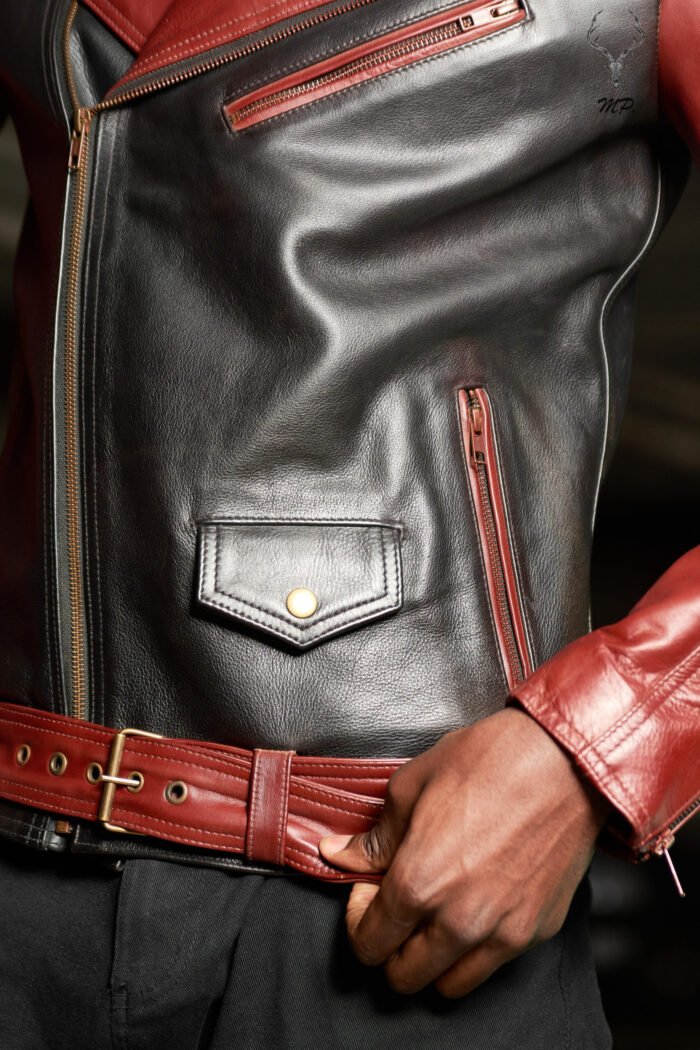 Ashen Alder Rebel Premium Two Tune Full Grain Leather Motorbike Jacket Custom Only - Image 10