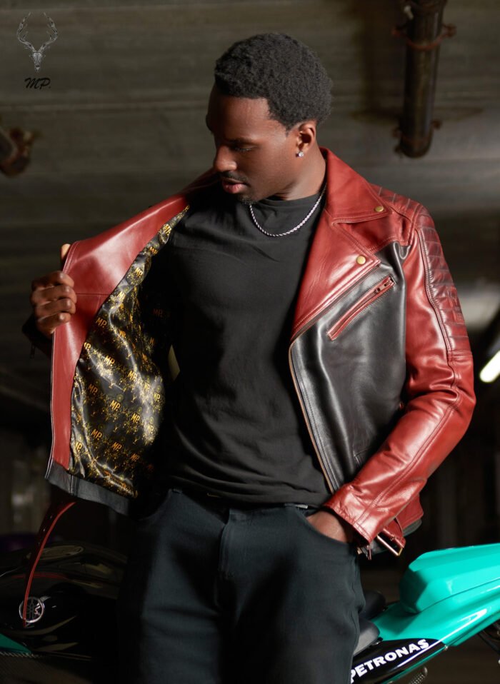 Ashen Alder Rebel Premium Two Tune Full Grain Leather Motorbike Jacket Custom Only - Image 11