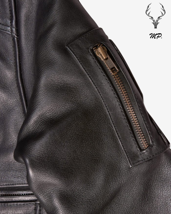 MP Midnight Pinnacle Full Grain Aniline Cowhide Leather Jacket Classic Bomber and Wild Country - Image 4