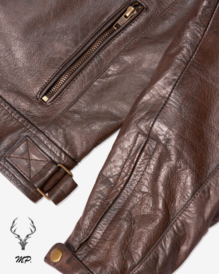 MP Midnight Motova Full Grain Distressed Motorbike Leather Jacket for Racers & Riders - Image 4