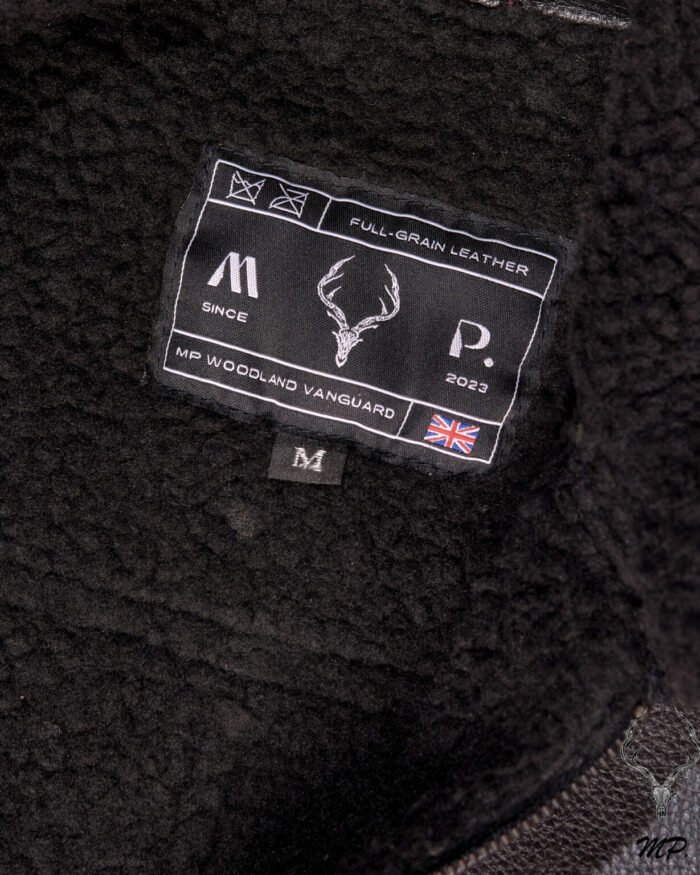 MP Woodland Vanguard Rugged & Distress Full Grain Cowhide Full Sherpa Fur Stiff FashionLeather Jacket - Image 2