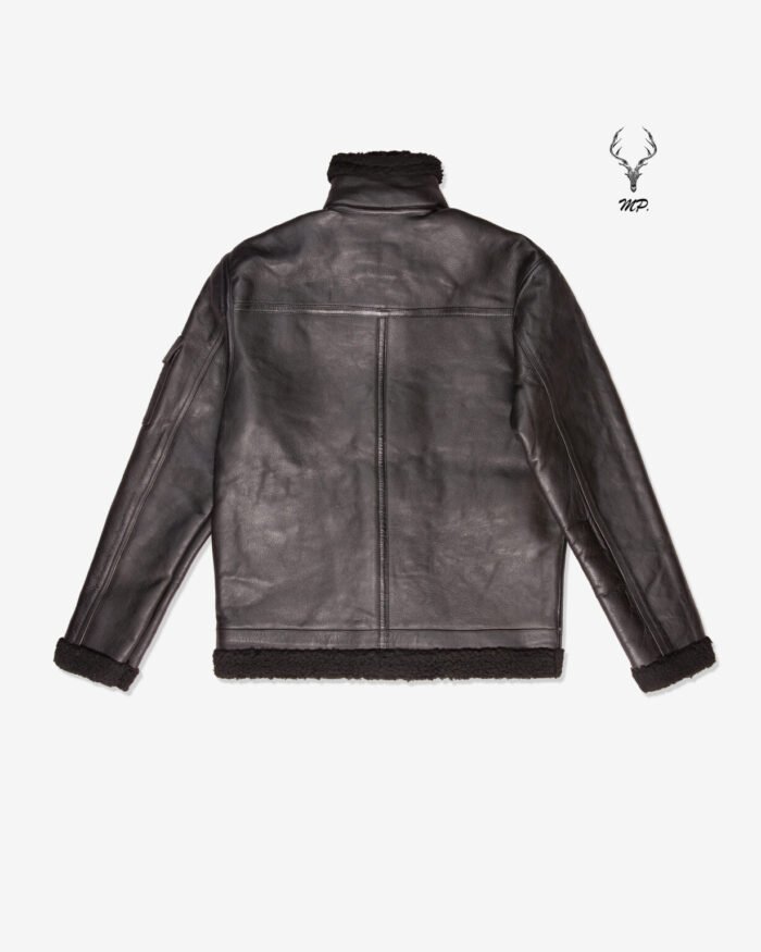 MP Woodland Vanguard Rugged & Distress Full Grain Cowhide Full Sherpa Fur Stiff FashionLeather Jacket - Image 5