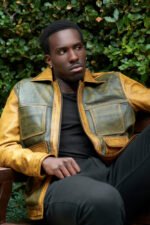 Gold Rush Weekend Warrior Two Tune Premium Yellow Gold Black Distressed Full Grain Leather Jacket - Image 3