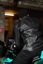 Dark Glasgow Rider Motorbike Full Grain Cowhide Leather CE Approved Guards - Image 11