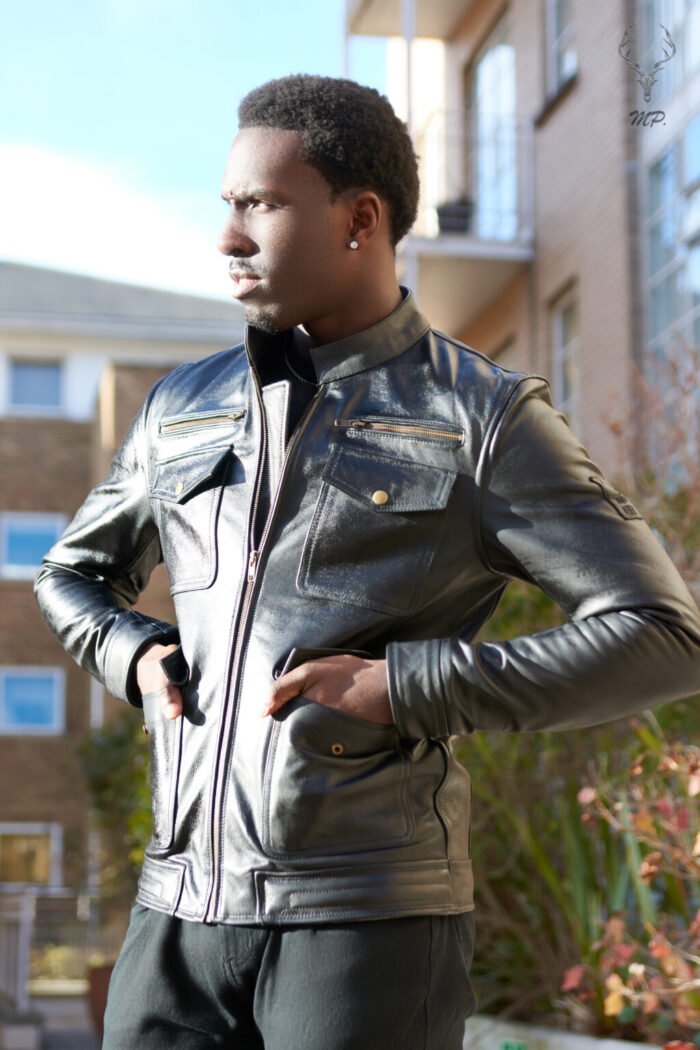 MP Oslo Adventa Black Bomber Inspired Master Piece Full Grain Cowhide - Image 10