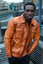Gold Rush Texas Day Premium Yellow Gold Waxed Full Grain Leather Jacket - Image 4