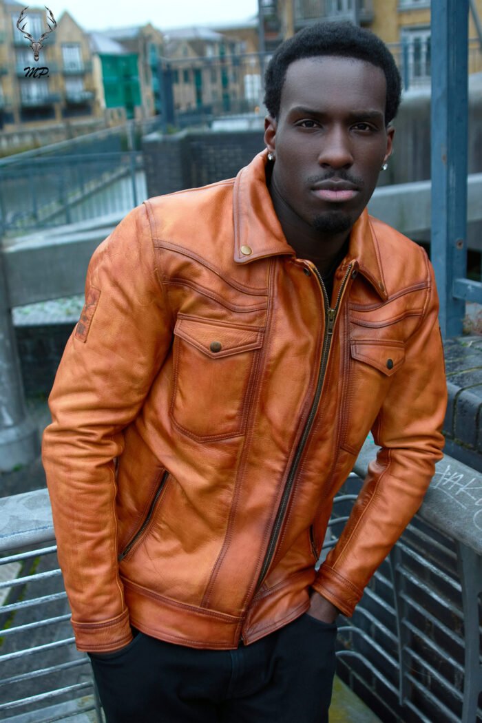 Gold Rush Texas Day Premium Yellow Gold Waxed Full Grain Leather Jacket - Image 4