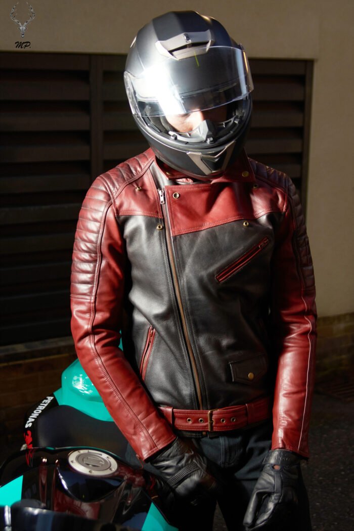Ashen Alder Rebel Premium Two Tune Full Grain Leather Motorbike Jacket Custom Only - Image 13