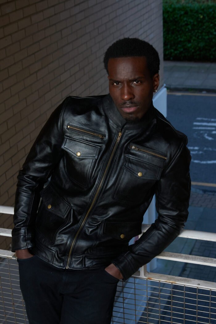 MP Oslo Adventa Black Bomber Inspired Master Piece Full Grain Cowhide - Image 4