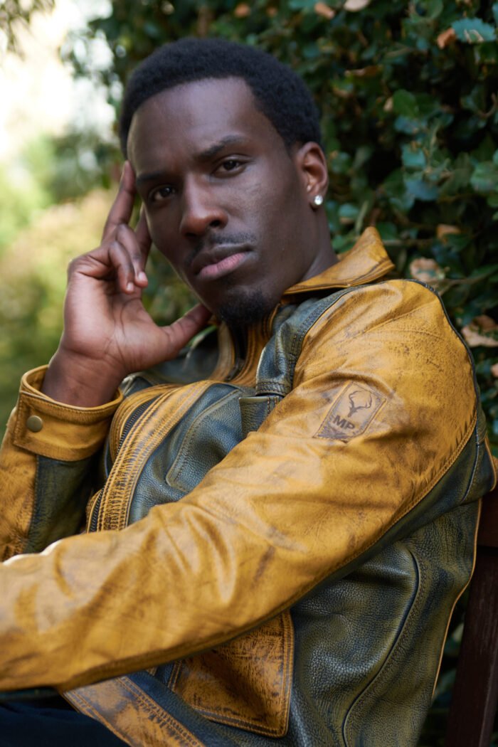 Gold Rush Weekend Warrior Two Tune Premium Yellow Gold Black Distressed Full Grain Leather Jacket - Image 8