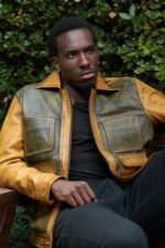 Gold Rush Weekend Warrior Two Tune Premium Yellow Gold Black Distressed Full Grain Leather Jacket