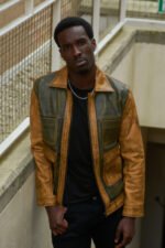 Gold Rush Weekend Warrior Two Tune Premium Yellow Gold Black Distressed Full Grain Leather Jacket - Image 11