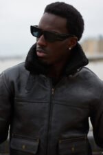 MP Woodland Vanguard Rugged & Distress Full Grain Cowhide Full Sherpa Fur Stiff FashionLeather Jacket - Image 13
