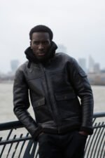 MP Woodland Vanguard Rugged & Distress Full Grain Cowhide Full Sherpa Fur Stiff FashionLeather Jacket - Image 15