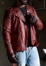 Urban Roar Premium Double Waxed Full Grain Dark Brown Leather Motorbike Jacket Fashion Jacket - Image 5