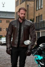 MP Midnight Motova Full Grain Distressed Motorbike Leather Jacket for Racers & Riders - Image 8