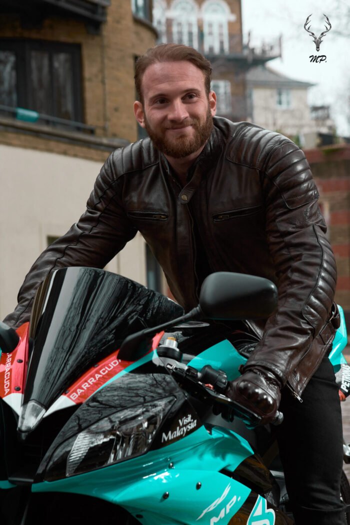 MP Midnight Motova Full Grain Distressed Motorbike Leather Jacket for Racers & Riders - Image 12