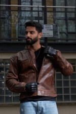 Moto Mid Summer Brown Motorbike Full Grain Cowhide Leather CE Approved Guards